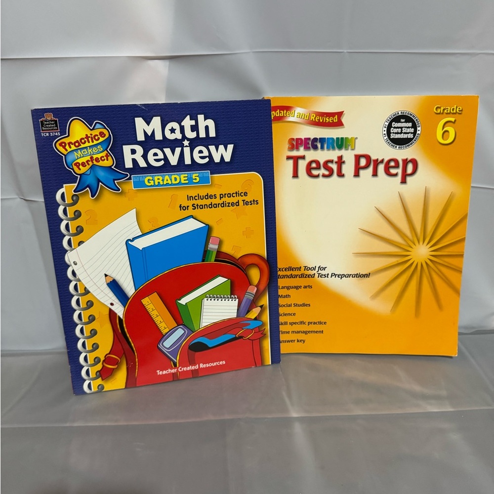 Math Review and Spectrum Test Prep Books for Homeschooling Tutoring School Work